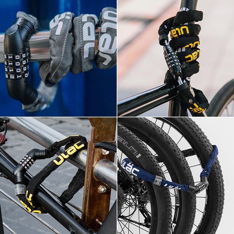ULAC Bike Lock Chain Anti-theft Cycling MTB Road Bike Ultra-light Portable Lock Password Lock Bicycle Safety Stable Accessories