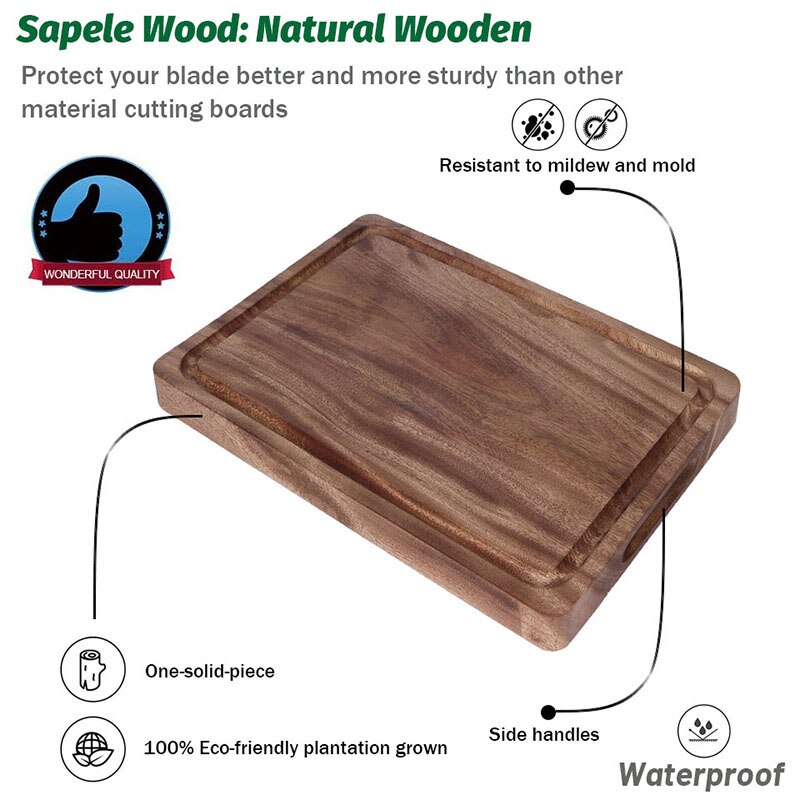 TEENRA Solid Wood Cutting Board Non-slip Kitchen Chopping Board Vegetable Meat Tools Cutting Board Kitchen Accessories