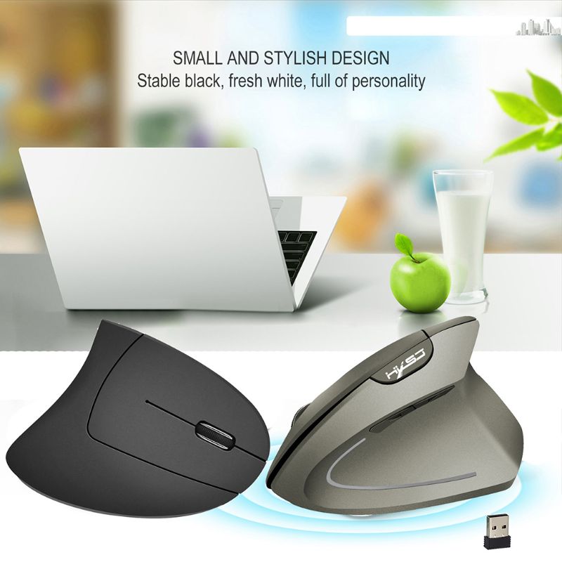 Wireless Mouse Ergonomic Optical 2.4G 800/1600/2400DPI Light Wrist Healing Vertical Mice with Mouse Pad Kit For PC