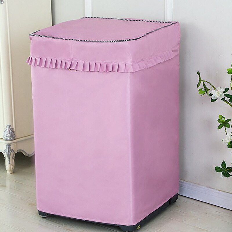 Oxford cloth coated with silver for full-automatic washing machine waterproof sunscreen wave wheel washing machine cover: Pink / L-56x60x93cm