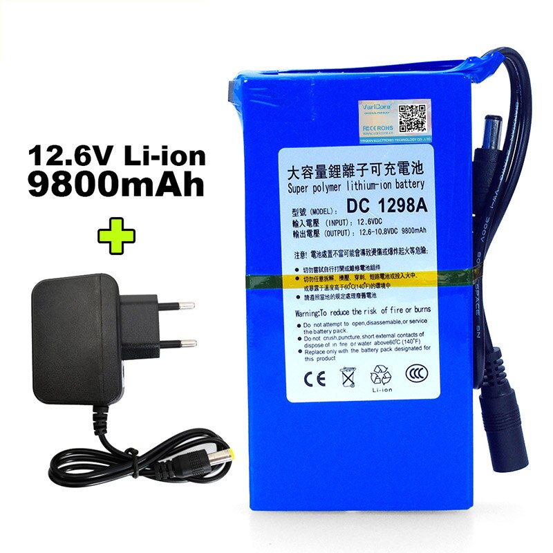 Batería de iones de litio VariCore, Universal, recargable 12V/11,1 V, capacidad 20000mAh 15000mAh 9800mAh 8000mAh 4800mAh, batería de 12,6 V: 9800mAh Set