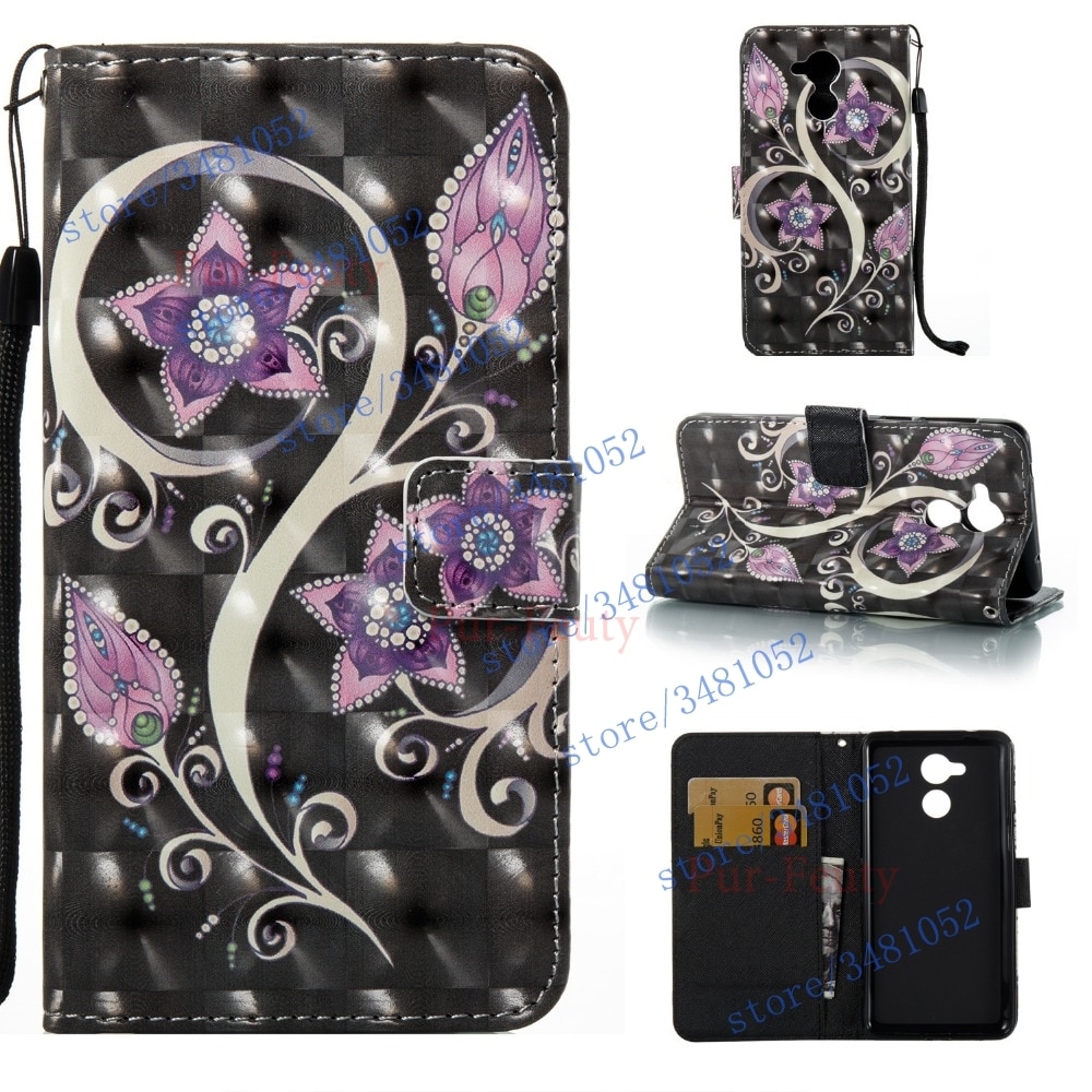 Flip Wallet Case for Huawei Honor 6C DIG L21HN Cover Butterfly Tower Case for Honor C6 DIG-L21 PU Leather Protective Phone Cover