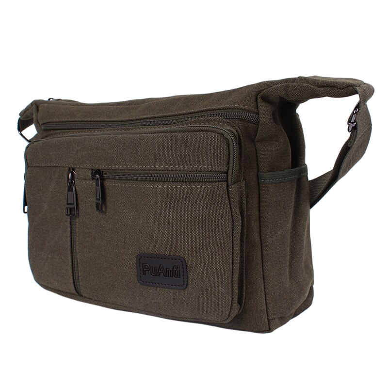 Men's Retro Casual Shoulder Bag Canvas Outdoor Simple Wild Diagonal Unisex Single Shoulder Messenger Bag