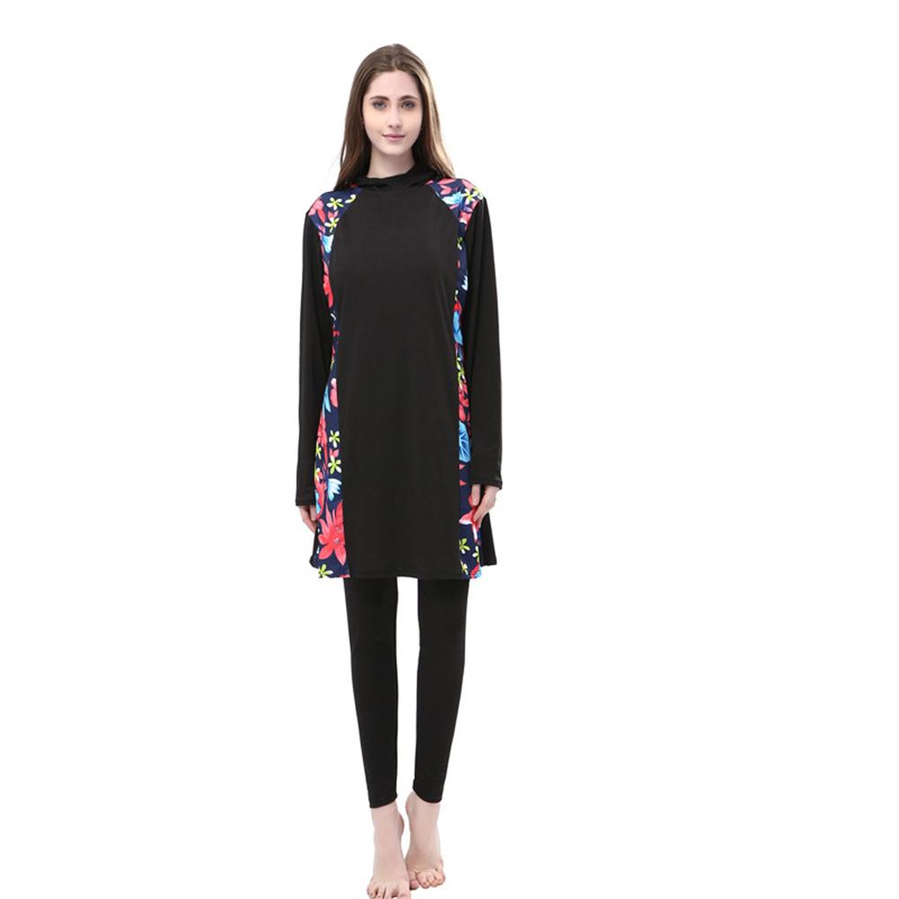 Moslim Badpak Plus Size Islamitische Badmode Vrouwen Full Face Hijab Badmode Brandende Islam Badpak Met Bloemen Kleding Burkinis