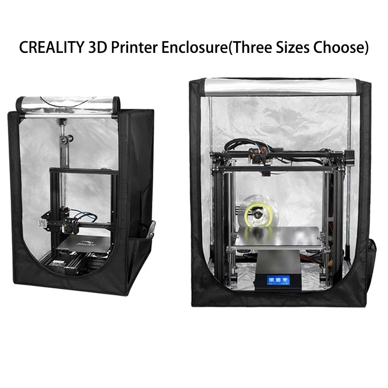 CREALITY-carcasa multifunción para impresora 3D, caja de tres tamaños a elegir, papel de aluminio con marco retardante seguro, instalación fácil y rápida