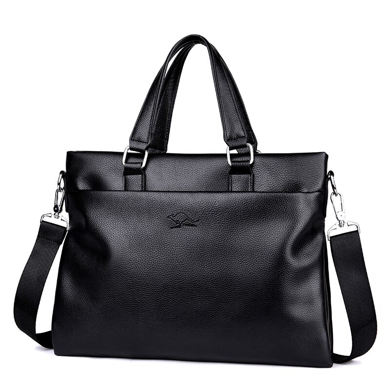 FANTI Männer Casual Aktentasche Business Schulter Tasche Leder Messenger Taschen Computer Laptop Handtasche Tasche männer Reisetaschen: black