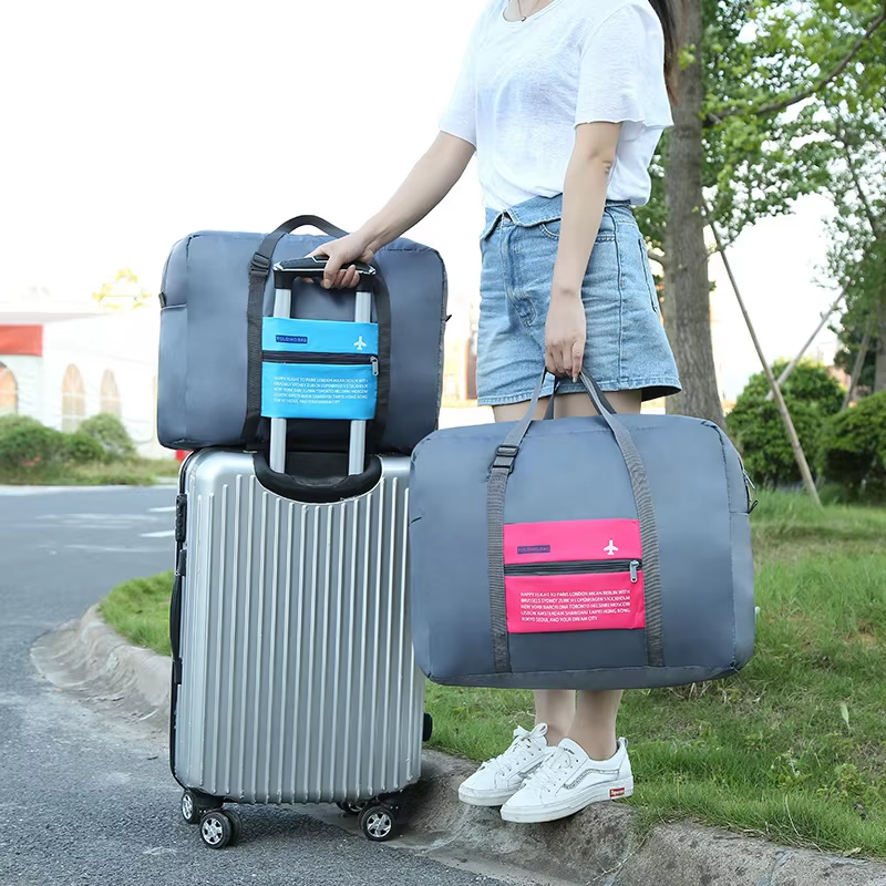 Nueva bolsa de equipaje de viaje impermeable plegable, bolsa de almacenamiento de equipaje de gran capacidad, bolso de viaje para equipaje de embarque, adecuado para bu