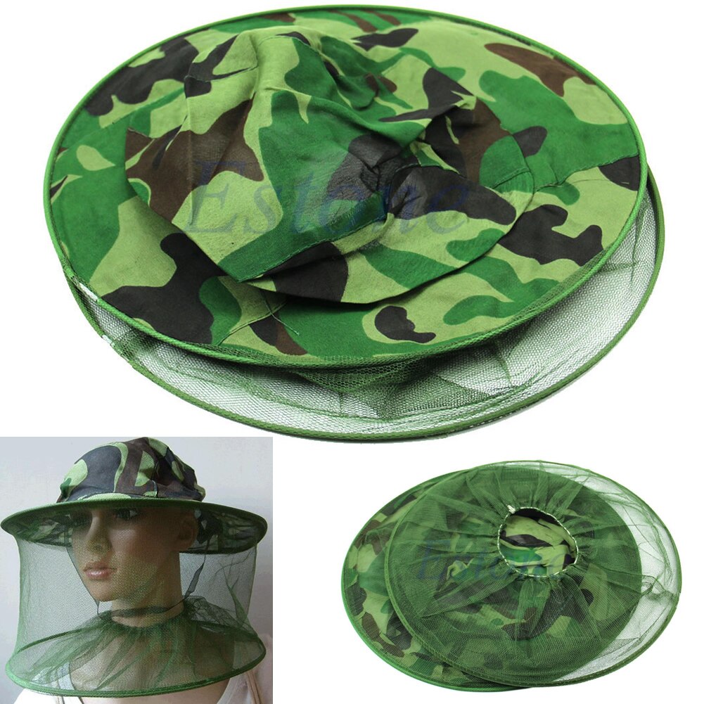 Insect Bee Mosquito Resistance Net Mesh Head Face Protector Fish Cap Sun Hat E06F