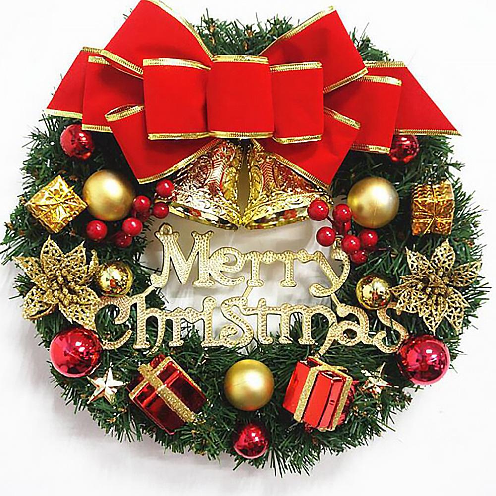 Christmas Wreath Window Front Door Decoration Ornaments Bell Artificial Wreath Garland Christmas Decorations Home Decor: Red