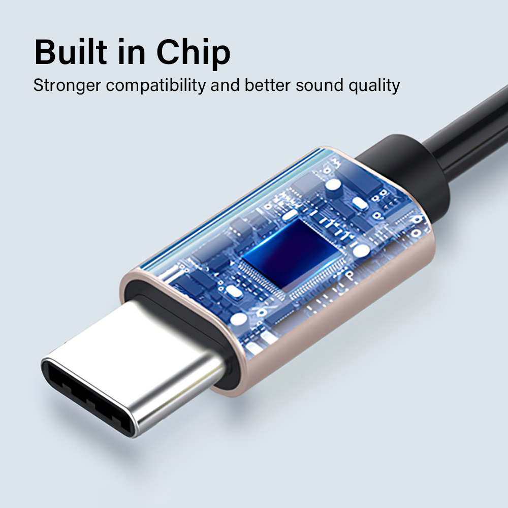 Usb c  til 3.5mm jack aux lydkabeladapter til hodetelefoner headset høyttaler aux-ledningsledning type-c omformerkabel