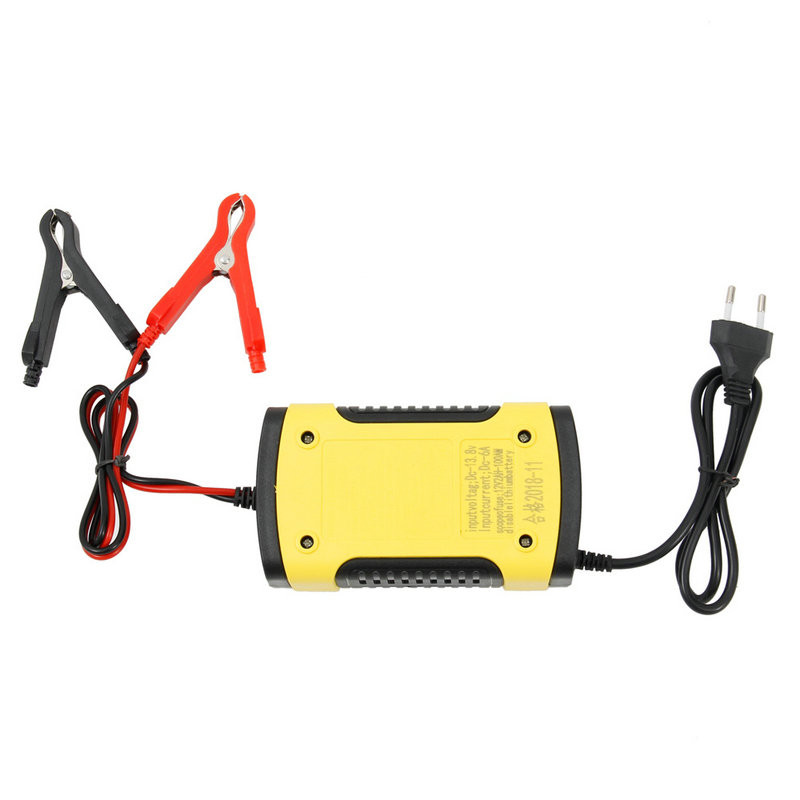 Battery Charger Full Automatic Car Battery Charger 12V/6A Intelligent Fast Power Charging Wet Dry Lead Acid Digital LCD Display