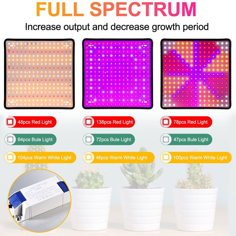 1000W 1500W 2000W Grow Light Plants Growth Lamp Full Spectrum Phytolamp Strip Light Red Blue Lighting Seedling Flower Vegetable
