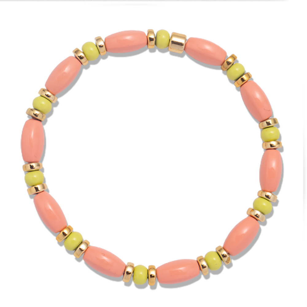 2022 nuovo Design perline colorate bracciali elastici braccialetti fatti a mano con perline Color arcobaleno bohémien per gioielli con perline da donna: Oro antico placcato