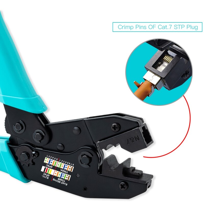 RJ45 Tool Cat7 Crimper Cat7 Connector Krimptang Kabel Crimper Tang Voor Cat7 Cat6A Afgeschermde Metalen Clip Connector