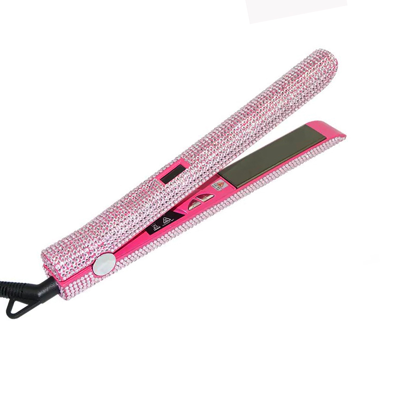 Plattång och locktång i titan plattjärn strass plattjärn plancha y rizador en uno plancha pelo dual voltage: Rosa / Oss