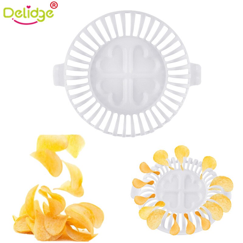 Delidge 1 pc Chips Maker Plastic Magnetron Potato Apple Chips Maken Tool Ronde Vorm DIY Party Snacks