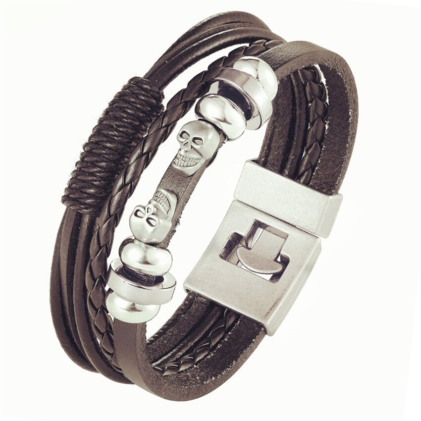 Pop skinn menn armbånd populær gutter mot ridder hodeskalle mann sjarm armbånd smykker pulseira masculina