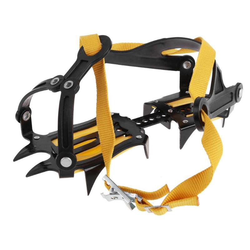 10 Studs Anti-Skid Crampon Stainless Steel Snow Ice Climbing Shoe Spikes Grips Crampons Size Adjustable Cleats Overshoes