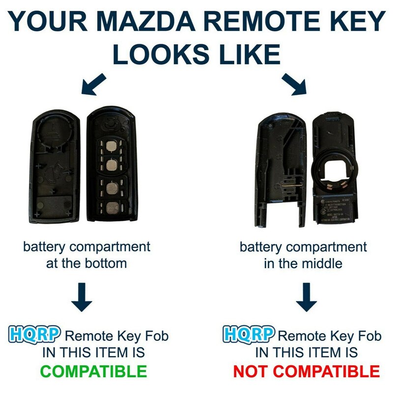 Keyless Entry Remote Car Key Shell Case Fob 4 Button For Mazda 3 6 CX-3 CX-9 MX5