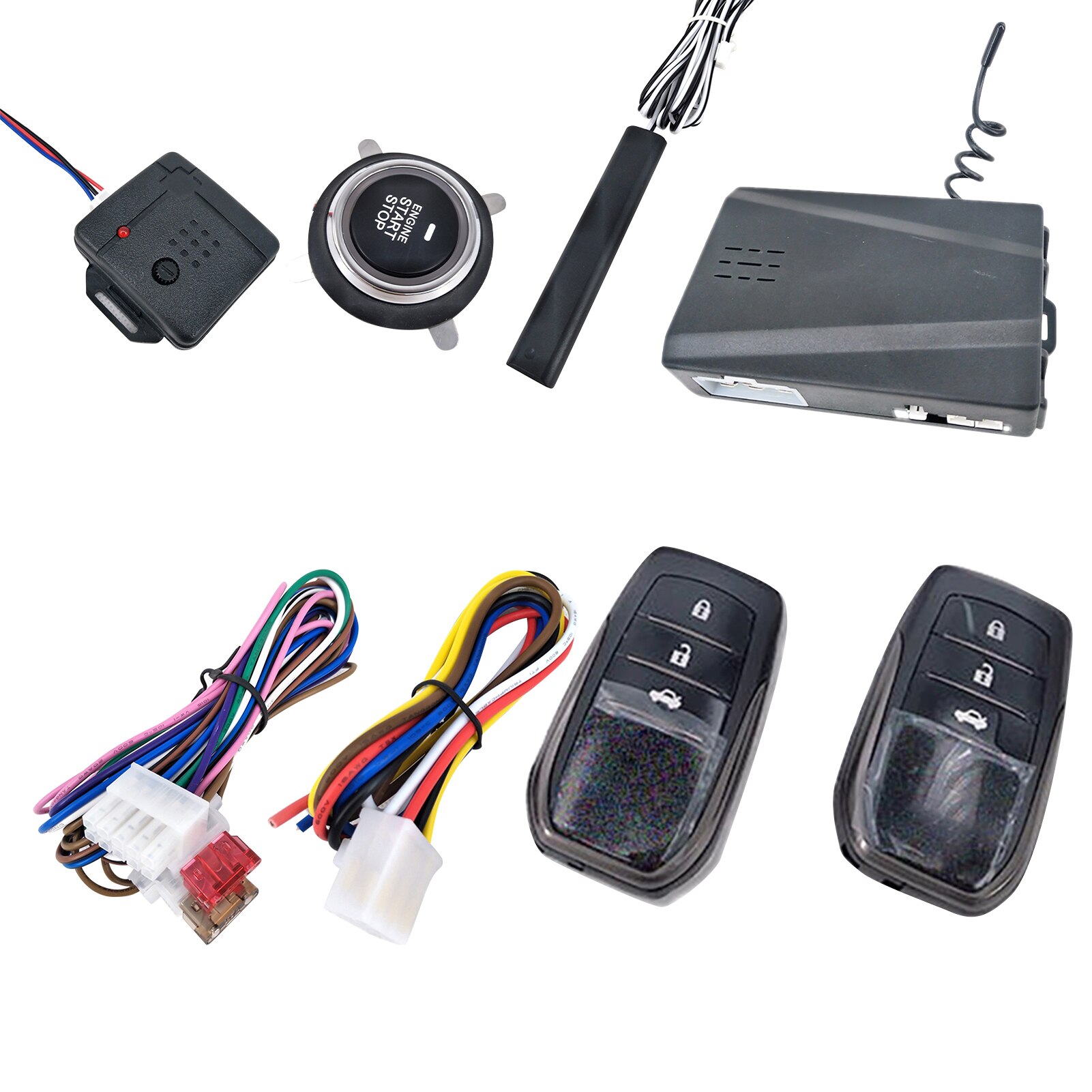 12V Car SUV Keyless Entry Engine Start SUV Keyless Alarm System Push Button Remote Starter Stop Auto Car Accessories Tool