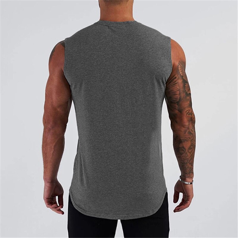 Gym tøj kompressionsvest fitness herre tank top bomuld bodybuilding stringer tanktop muskel singlet træning ærmeløs skjorte