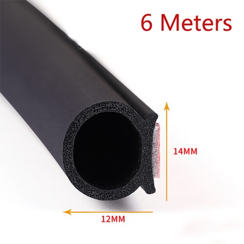 Stor d form bildörrtätningslist epdm gummi buller isolering dörr väderstrip anti damm ljudisolerad biltätning stark vidhäftande: 6 meter