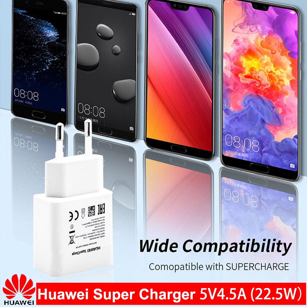 4,5 V 5A HUAWEI Original Schnelle Ladegerät Kamerad10 9 Kamerad20 P20 Profi Super ladung Schnell Reise Zauberstab Adapter 5V 4,5 EIN Typ-C 3,0 USB Kabel