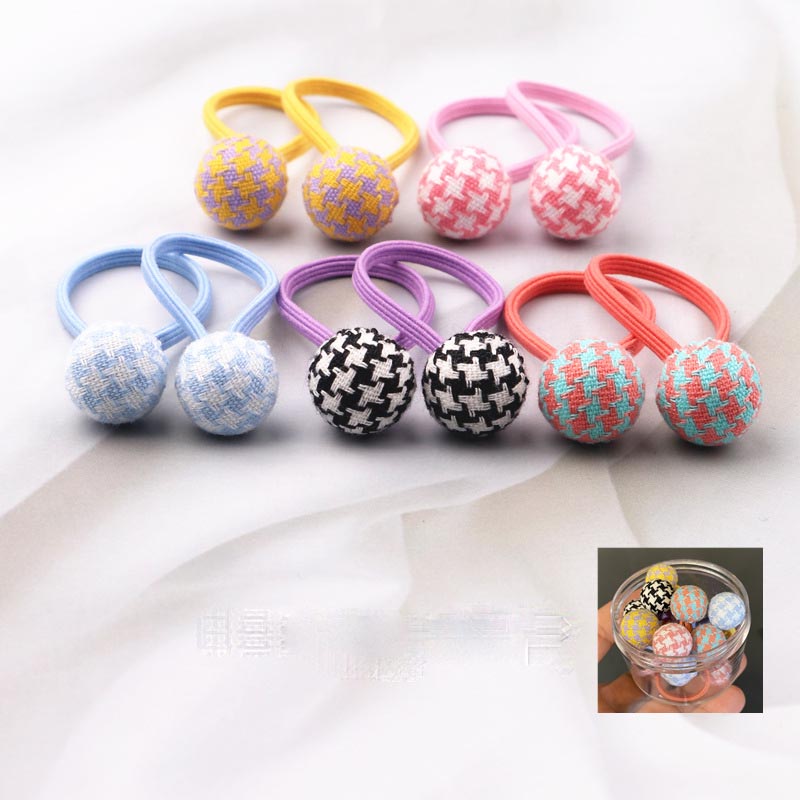 10 unids/set invierno pequeñas gomas para el pelo con pompón para bebe bolas gomillas pelo niña elasticas coles para cabello niña por lote elasticos para el pelo coleteros niña pom pom rabas pelo colets para cabello: color 2