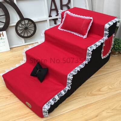 Pet Small Dog Sofa Pet Dog Cushion Teddy Stair Step Removable Wash Up The Bed Ladder Four-layer Dog Ladder Pet Stair Steps