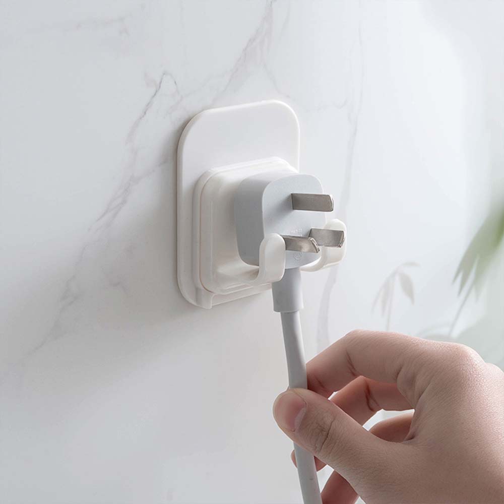 Plastic Paste Hook Bathroom Wall Hanging Razor Holder Plug Rack Bathroom Free Punching Storage Rack