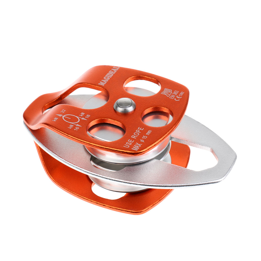 32KN Double Sheaves Mobile Pulley For Climbing Tree Arborist By CE Mountaineering Climbing