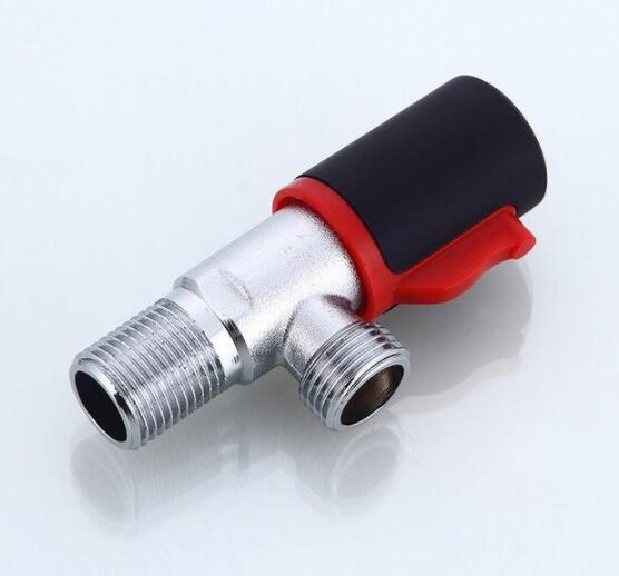 Copper cold and water stop valve triangle valve, Kitchen filling valve chrome plated,Bathroom water heater inlet valve brass: hot mark