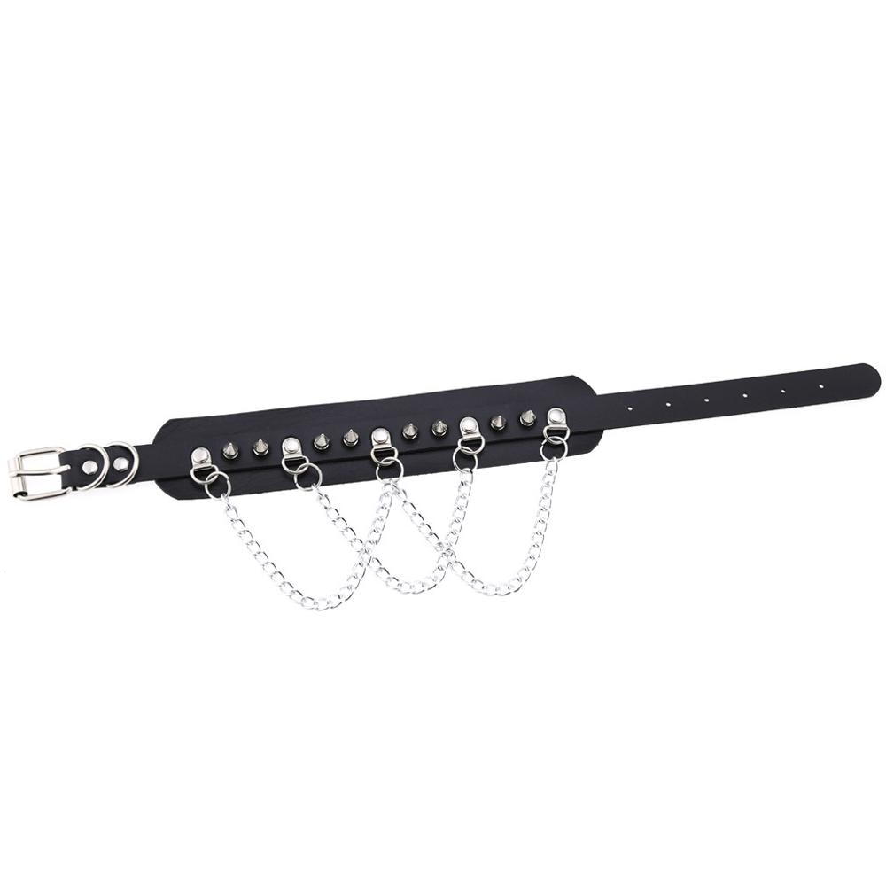 Punk Goth Choker Chain Studded Rivet Pu Leather Collar Spike Choker Necklace Chocker Cool Gothic Jewelry Accessories