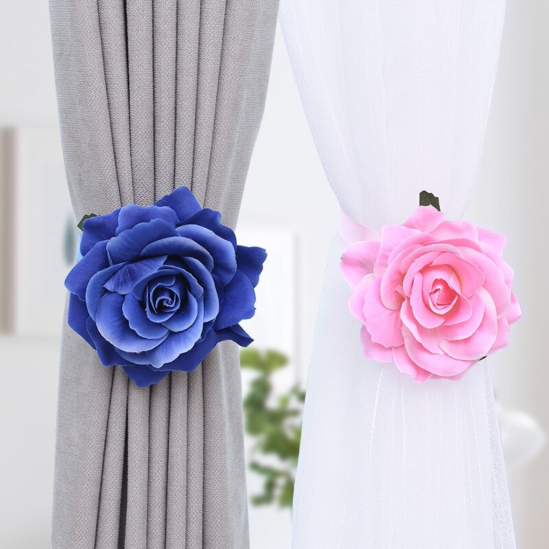 Magnet Vorhang Clips Gebunden Blumen Kreative Pfingstrose Blume Vorhang Schnur Krawatte Wohnkultur Tieback Halfter Vorhang Schnalle