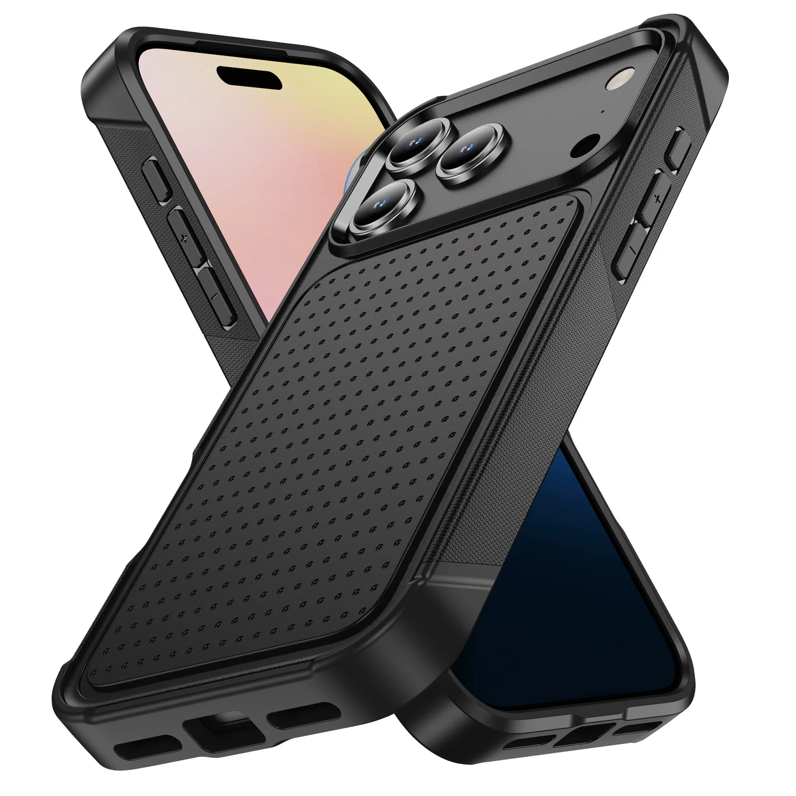 Armor Shell Dual Layer Schutzhülle für iPhone 17 Pro Max Air 16 Plus 14 15 13 Pro iPhone 17: schwarz / Iphone 15 pro