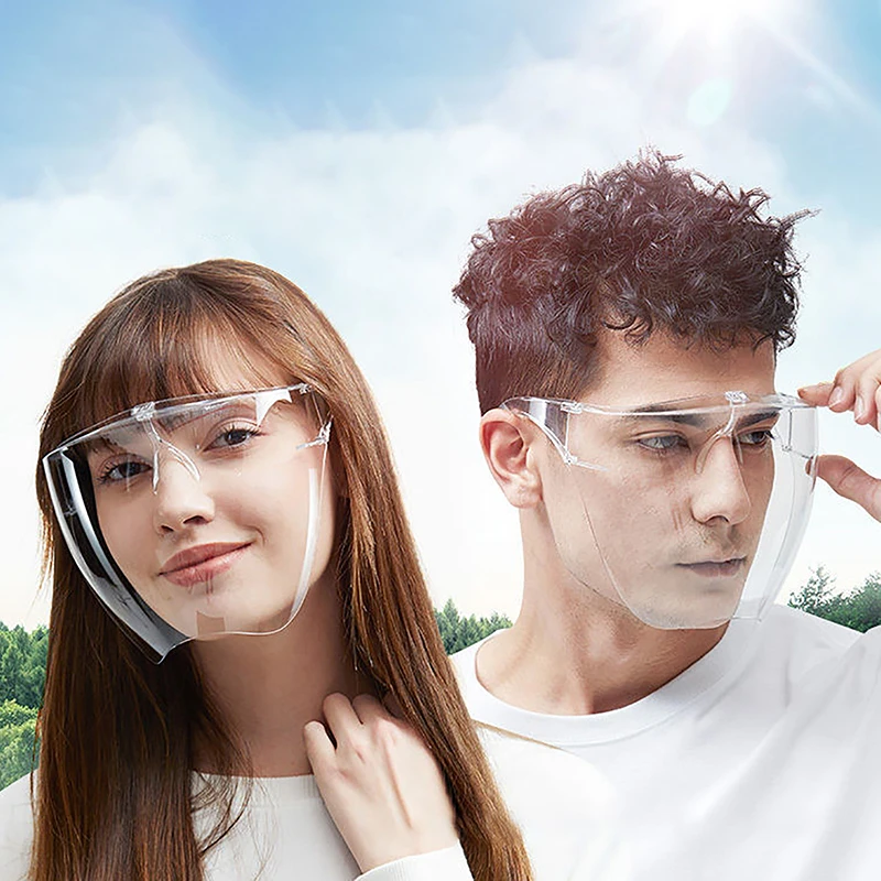 Máscara protectora antivaho y salpicaduras transparente de alta definición de cara completa, gafas de alta transparencia, herramientas para uñas