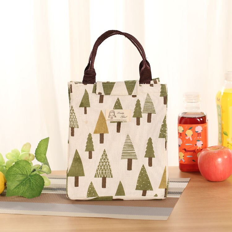 Comedor térmico de la caja de almuerzo portátil PAQUETE DE AISLAMIENTO impermeable almuerzo de paño Oxford bolso para las mujeres de los hombres, bolso bolsas bolsa: tree