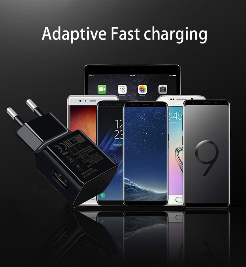 Adaptive Fast Charger 5V 2A USB Quick Adapter Charger For Samsung Galaxy S8 S9 Plus Note 8 9 A8 4 5 A3 S2 USB Type C Cable