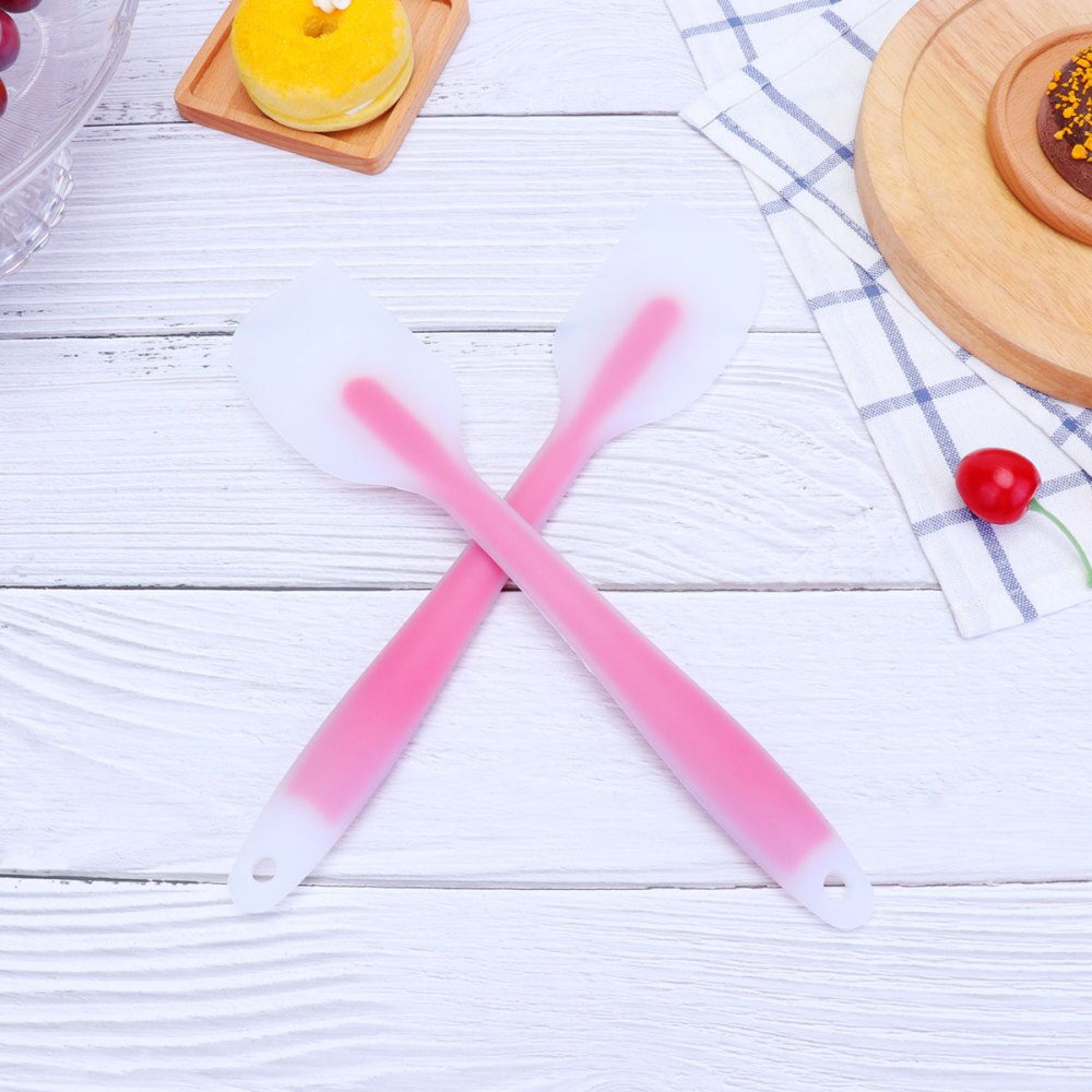 2pcs Silicone Cream Scraper Large Size Silicone Scraper Translucent Cream Scraper Cake Spatula Baking Tools for Home Restaurant(
