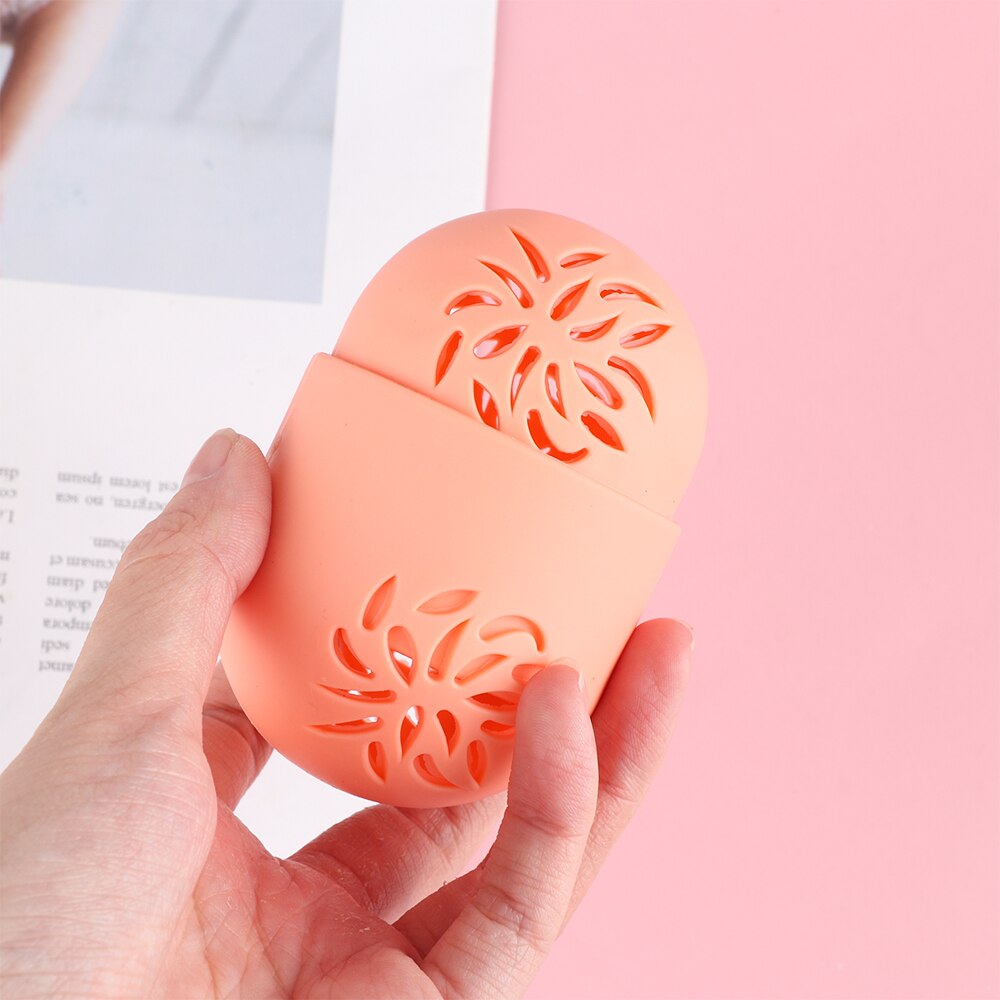 Leuke Siliconen Beauty Spons Opbergdoos Ei Stand Poederdons Drogen Houder Meeldauw Proof Cosmetische Puff Case Make-Up Accessoires