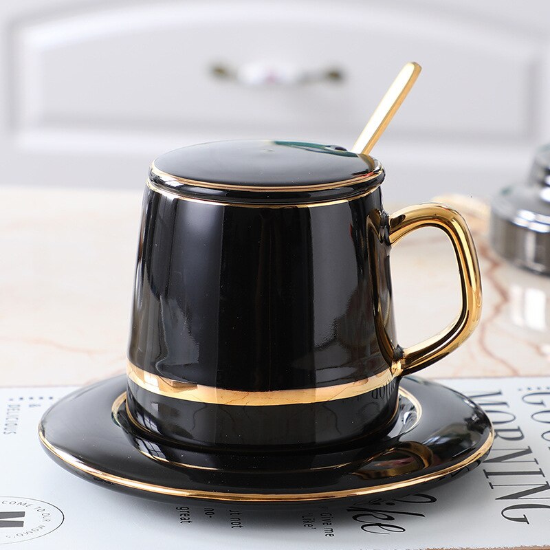Tasse à café en céramique café Latte d'art | Luxueuse tasse à café lait, Europe du nord, thé de l'après-midi ménage service à thé noir: Black