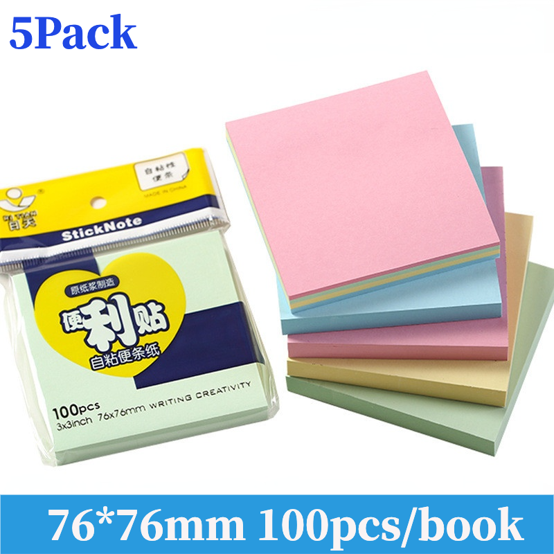 100 Sheet Color Sticky Note Cute Memo Pads Student Stationery Memo Pad N Times Novelty Office Accessories