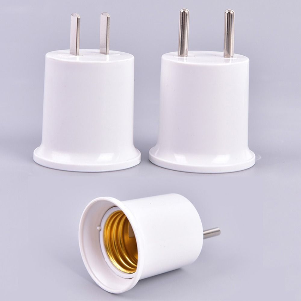 Witte Eu/Us Stekker Adapter Converter Lichtbus Lamp Lamphouder E27 Lampvoet