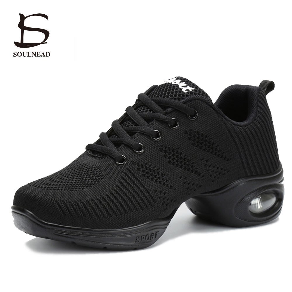 Andedräkt kvinnor modern jazz dansskor vit/svart sportfunktion danssneakers för kvinna mjuk sula kvinna träningsskor