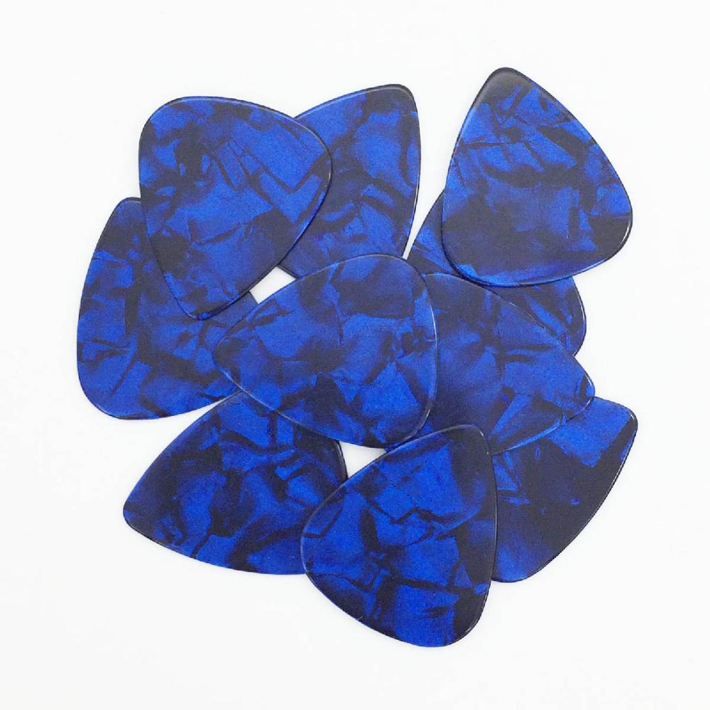50 stuks 0.96mm Celluloid Plectrum Mediator voor Akoestische Elektrische-10 Kleuren Custom: 50pcs Blue