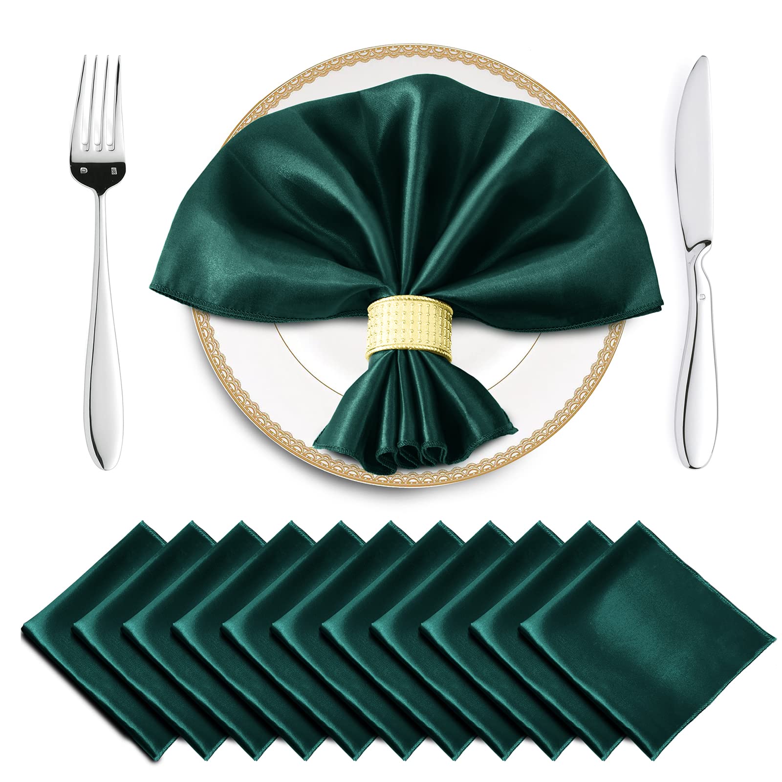 12PCS Wedding Red Satin Napkin 30x30cm Soft Table Napkins for Year Christmas Decoration Party Dinner Table Decor: SKY BLUE