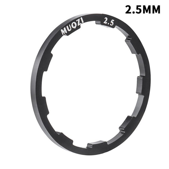 MTB rower rowkowane piasty podkładka 1.0 1.5 1.85 2.0 2.18 2.35 2.5MM dolny wspornik dystansowe stopu aluminium uszczelka koła zamachowego akcesoria: czarny 2.5MM