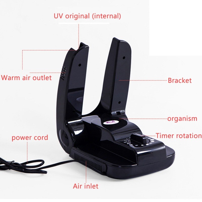 Boot Dryer Shoe Dryer Ozone, Glove Dryer & Boot Warmer With Heat Blower, Portable Adjustable Rack And Timer