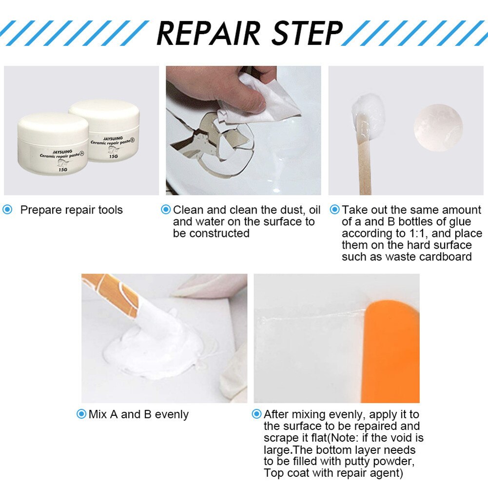 Keramisk reparationspasta instant metal plastik keramisk glas badekar reparation pasta kraftfuldt reparationsmiddel
