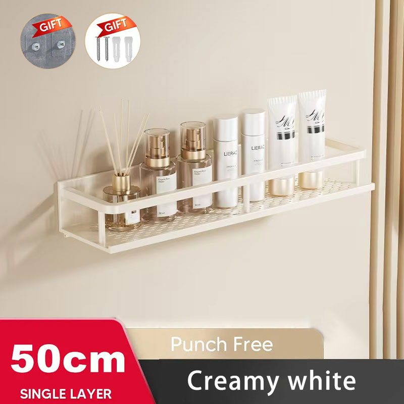 Badkamer Geen Boring Wandplank 30-50Cm Keuken Opslag Organizer Aluminium Shampoo Rack Douche Plank Badkamer Accessoires: Licht Geel